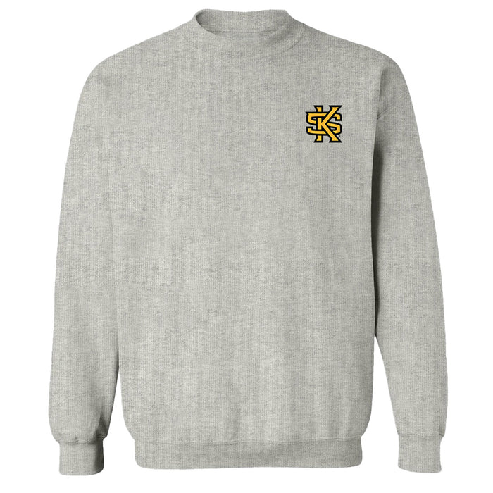Kennesaw State University KSU Owls Hand Sketched Vive La Fete Impressions Artwork Gray Crew Neck Sweatshirt for Women