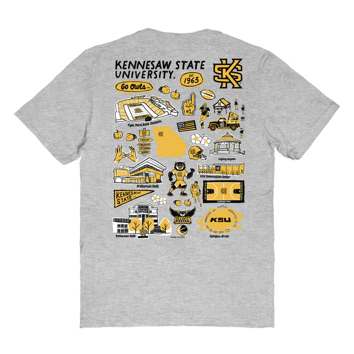 Kennesaw State Owls Vive La Fete Impressions Artwork Womens Cotton Tshirt - Vive La Fête - Online Apparel Store