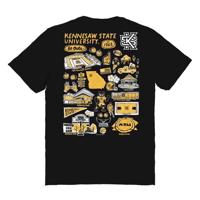 Kennesaw State Owls Vive La Fete Impressions Artwork Womens Cotton Tshirt - Vive La Fête - Online Apparel Store