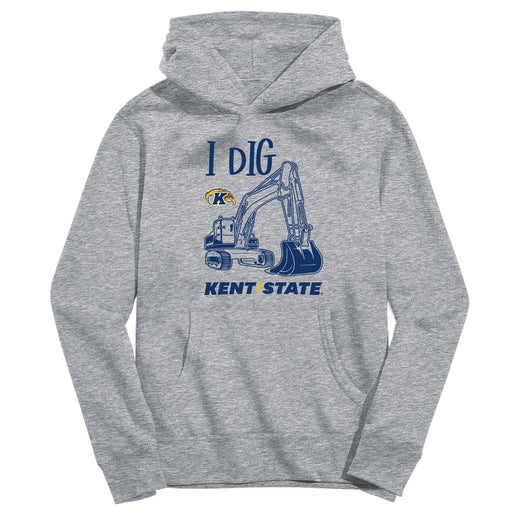 Kent State Golden Flashes Excavator Heather Grey Cotton Youth Hoodie