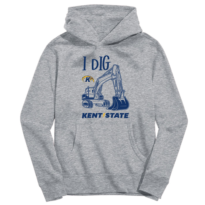 Kent State Golden Flashes Excavator Heather Grey Cotton Youth Hoodie
