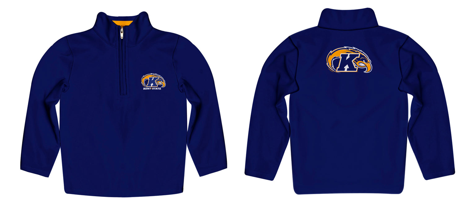 Kent State Golden Flashes Vive La Fete Game Day Solid Blue Quarter Zip Pullover Sleeves - Vive La Fête - Online Apparel Store