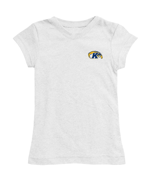 Kent State Golden Flashes Hand Sketched Vive La Fete Impressions Artwork White Girls Cotton Short Sleeve Tee