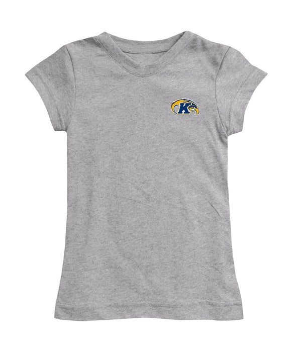 Kent State Golden Flashes Hand Sketched Vive La Fete Impressions Artwork Grey Girls Cotton Short Sleeve Tee