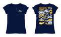 Kent State Golden Flashes Hand Sketched Vive La Fete Impressions Artwork Navy Girls Cotton Short Sleeve Tee - Vive La Fête - Online Apparel Store