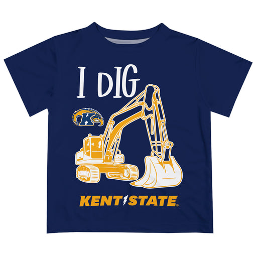 Kent State Golden Flashes Vive La Fete Excavator Boys Game Day Blue Short Sleeve Tee