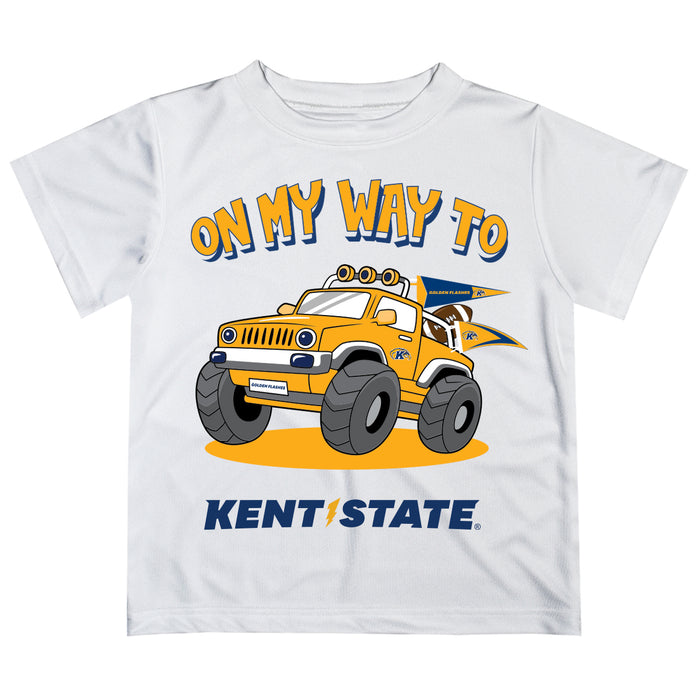 Kent State Golden Flashes Vive La Fete Monster Truck Boys Game Day White Short Sleeve Tee