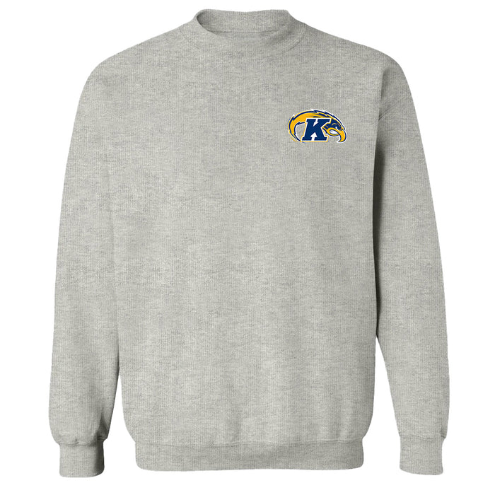 Kent State Golden Flashes Hand Sketched Vive La Fete Impressions Artwork Gray Crew Neck Sweatshirt for Women