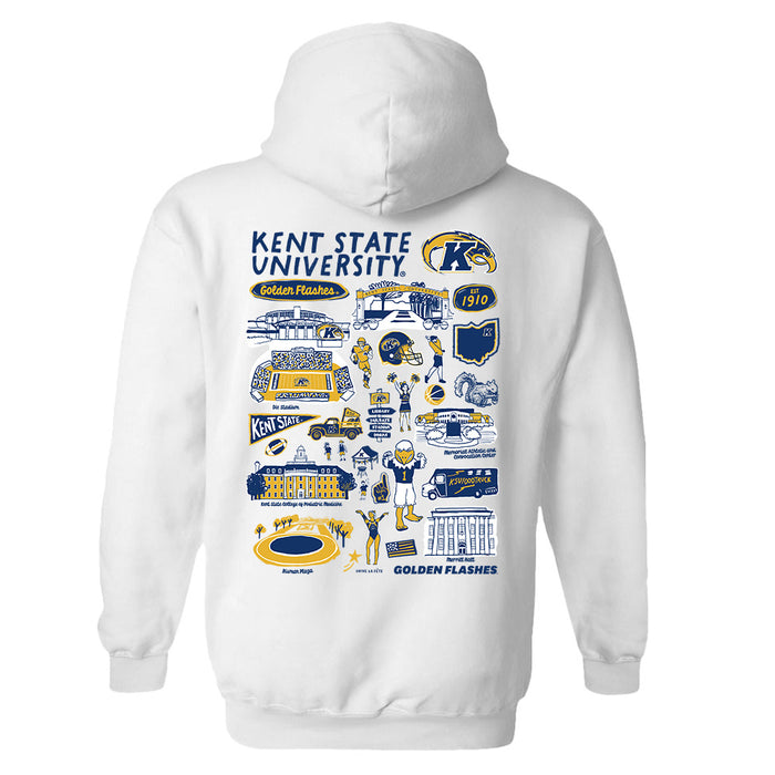 Kent State Golden Flashes Hand Sketched Artwork Cotton Fleece Women Hoodie - Vive La Fête - Online Apparel Store