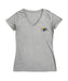 Kent State Golden Flashes Hand Sketched Vive La Fete Impressions Artwork Grey Women Cotton Short Sleeve V-Neck Tshirt