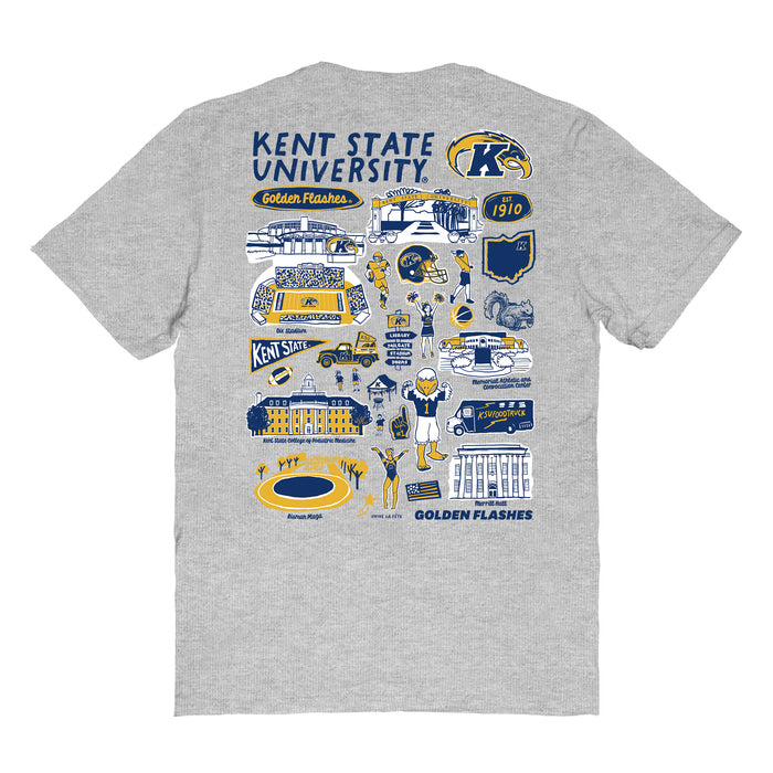 Kent State Golden Flashes Vive La Fete Impressions Artwork Womens Cotton Tshirt - Vive La Fête - Online Apparel Store