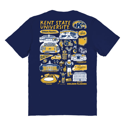 Kent State Golden Flashes Vive La Fete Impressions Artwork Womens Cotton Tshirt - Vive La Fête - Online Apparel Store
