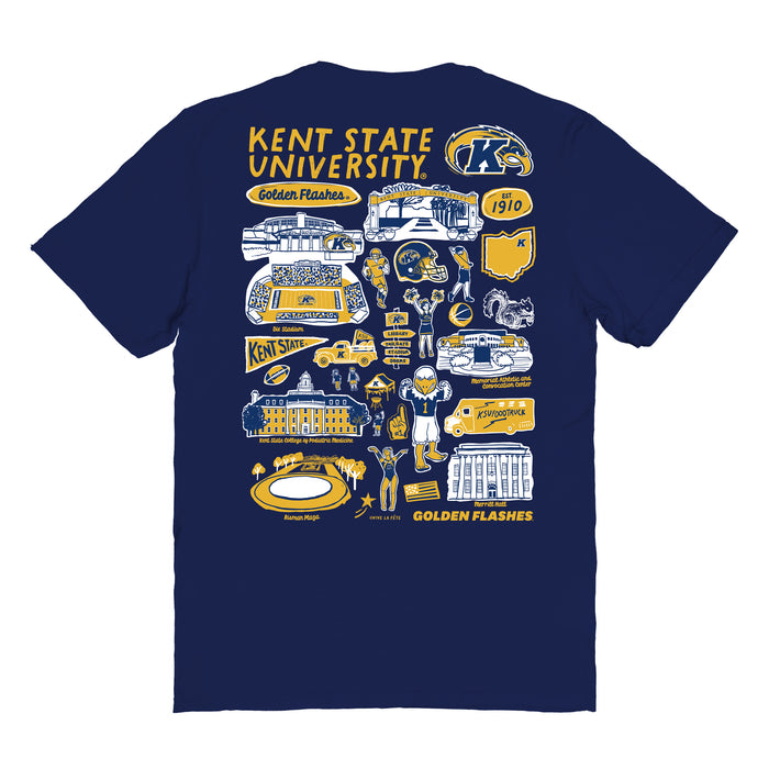 Kent State Golden Flashes Vive La Fete Impressions Artwork Womens Cotton Tshirt - Vive La Fête - Online Apparel Store
