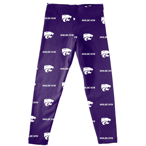 Kansas State Wildcats Vive La Fete Girls Game Day All Over Two Logos Elastic Waist Classic Play Purple Leggings Tights