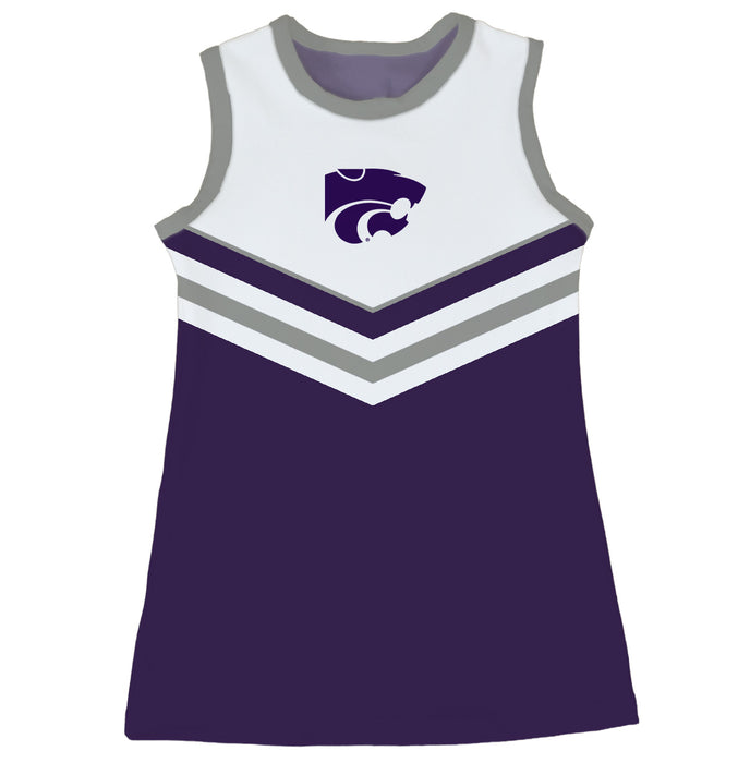 Kansas State Wildcats KSU K-State Sleeveless Cheerleader A Line Dress White and Purple