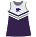 Kansas State Wildcats KSU K-State Sleeveless Cheerleader A Line Dress White and Purple