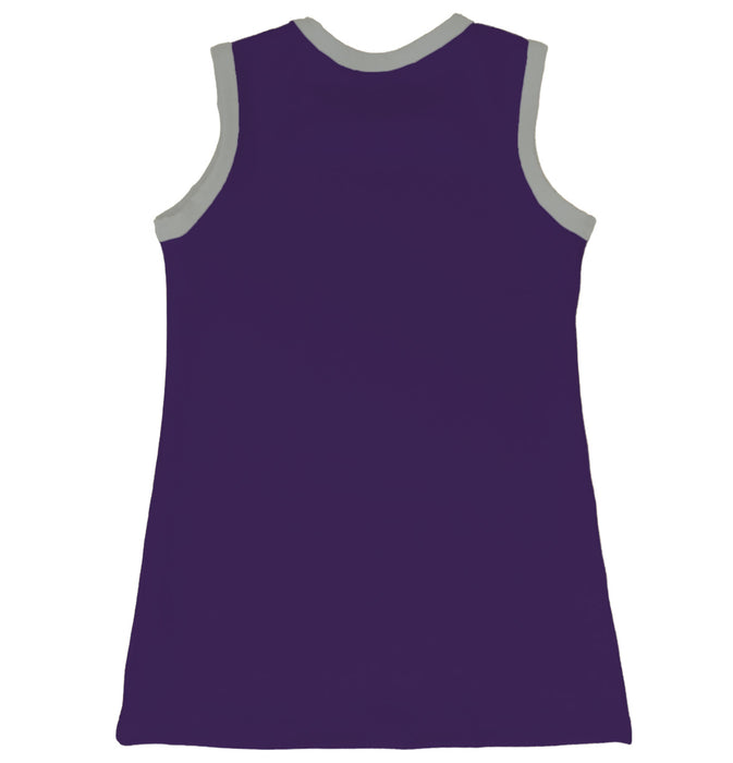 Kansas State Wildcats KSU K-State Sleeveless Cheerleader A Line Dress White and Purple