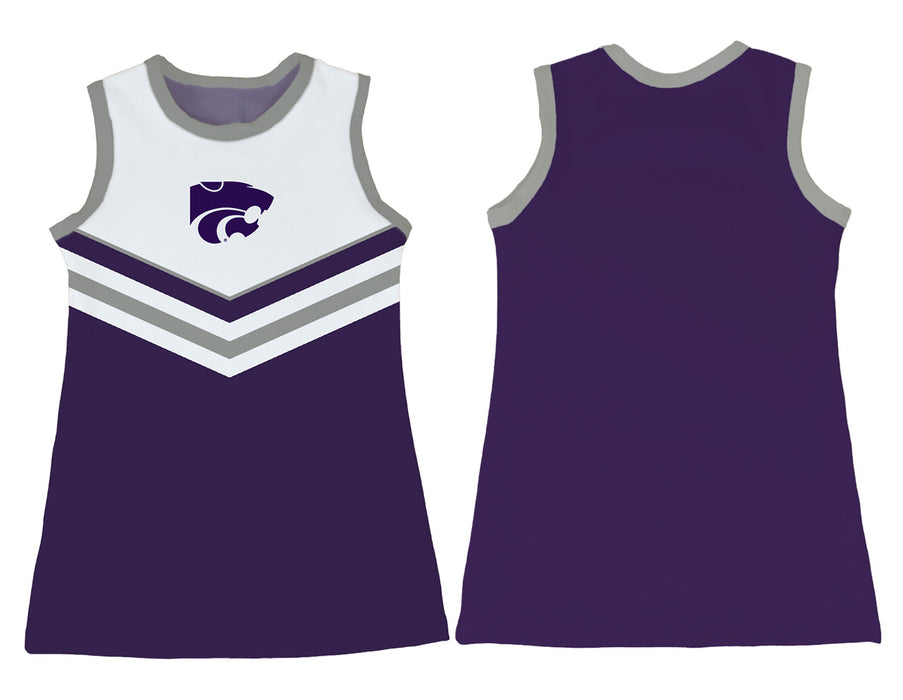 Kansas State Wildcats KSU K-State Sleeveless Cheerleader A Line Dress White and Purple