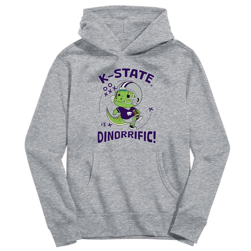 Kansas State University Wildcats K-State Dinorrific Heather Grey Cotton Youth Hoodie
