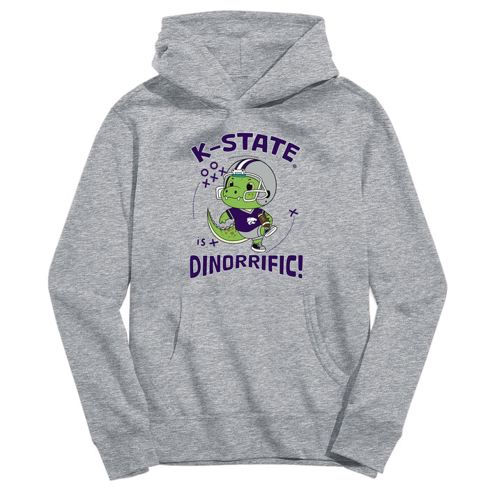 Kansas State University Wildcats K-State Dinorrific Heather Grey Cotton Youth Hoodie