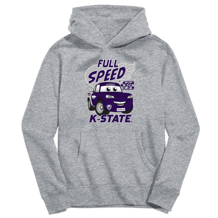 Kansas State University Wildcats K-State Full Speed Heather Grey Cotton Youth Hoodie