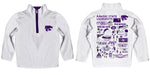 Kansas State University Wildcats K-State Hand Sketched Vive La Fete Impressions Artwork White Boys Quarter Zip Pullover V1 - Vive La Fête - Online Apparel Store