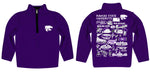 Kansas State University Wildcats K-State Hand Sketched Vive La Fete Impressions Artwork Purple Boys Quarter Zip Pullover V1 - Vive La Fête - Online Apparel Store