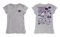 Kansas State Wildcats KSU K-State Hand Sketched Vive La Fete Impressions Artwork Grey Girls Cotton Short Sleeve Tee - Vive La Fête - Online Apparel Store