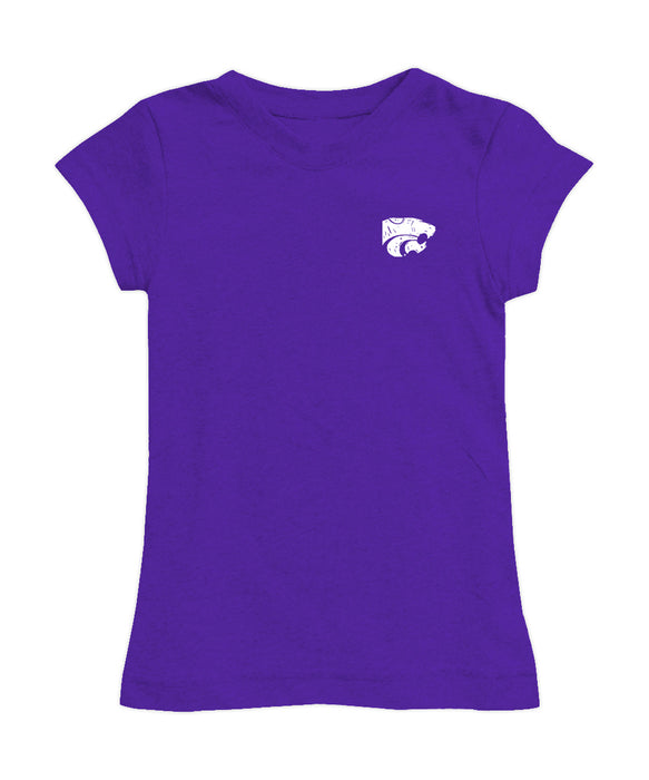 Kansas State Wildcats KSU K-State Hand Sketched Vive La Fete Impressions Artwork Purple Girls Cotton Short Sleeve Tee