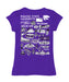 Kansas State Wildcats KSU K-State Hand Sketched Vive La Fete Impressions Artwork Purple Girls Cotton Short Sleeve Tee - Vive La Fête - Online Apparel Store