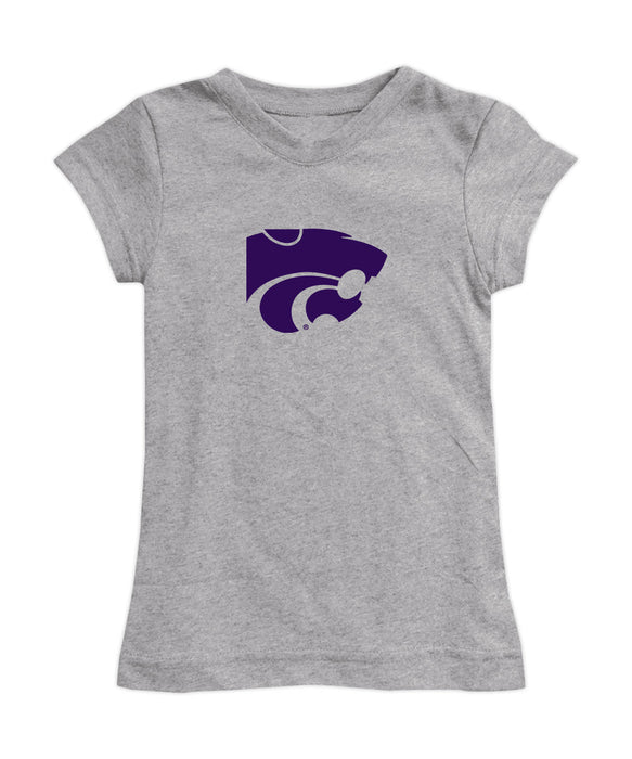 Kansas State Wildcats Girl´s Fitted Cotton T-shirt Grey