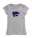 Kansas State Wildcats Girl´s Fitted Cotton T-shirt Grey