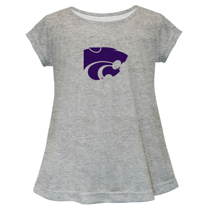 Kansas State Wildcats Short Sleeve Youth Cotton Top Grey