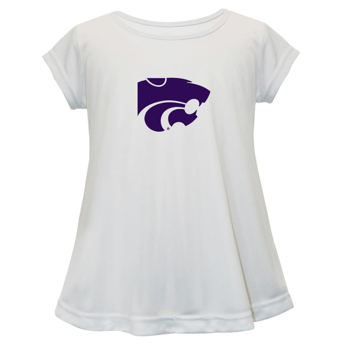 Kansas State Wildcats Short Sleeve Youth Cotton Top White