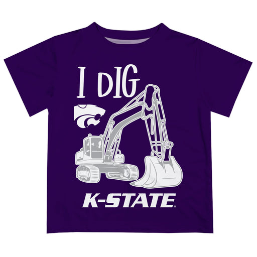 Kansas State University Wildcats K-State Vive La Fete Excavator Boys Game Day Purple Short Sleeve Tee