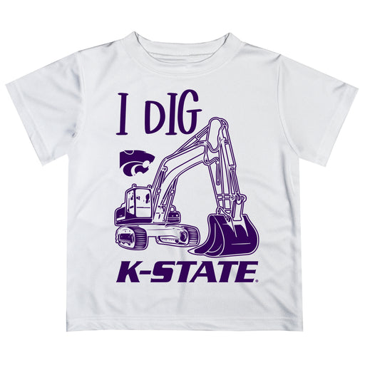 Kansas State University Wildcats K-State Vive La Fete Excavator Boys Game Day White Short Sleeve Tee