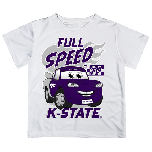 Kansas State University Wildcats K-State Vive La Fete Toy Racing Car Boys Game Day White Short Sleeve Tee