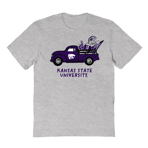 Kansas State Wildcats KSU K-State Hand Sketched Vive La Fete Impressions Truck Kids Grey Cotton T-shirt