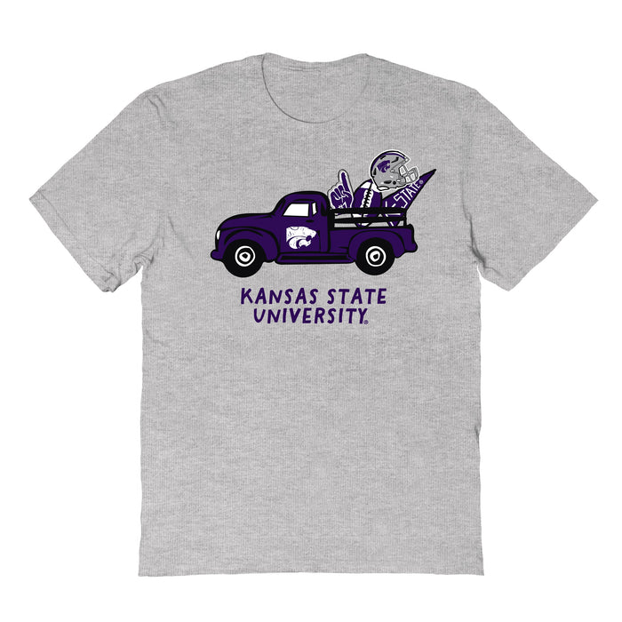 Kansas State Wildcats KSU K-State Hand Sketched Vive La Fete Impressions Truck Kids Grey Cotton T-shirt