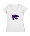 Kansas State Wildcats Women's V-neck Fitted Cotton T-Shirt White