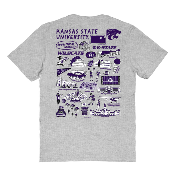 Kansas State Wildcats KSU K-State Vive La Fete Impressions Artwork  Womens Cotton Tshirt - Vive La Fête - Online Apparel Store