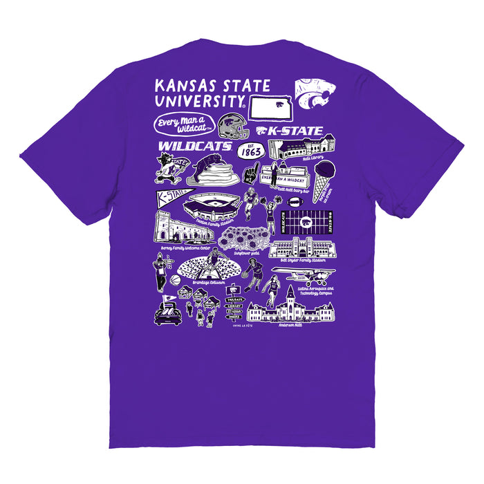 Kansas State Wildcats KSU K-State Vive La Fete Impressions Artwork  Womens Cotton Tshirt - Vive La Fête - Online Apparel Store
