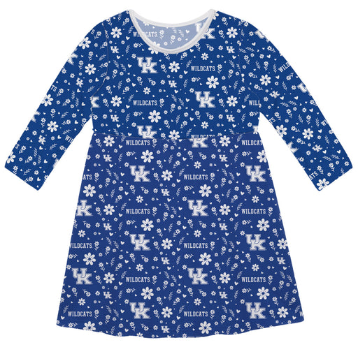 Kentucky Wildcats Vive La Fete Girls Game Day Long Sleeve Royal Dress