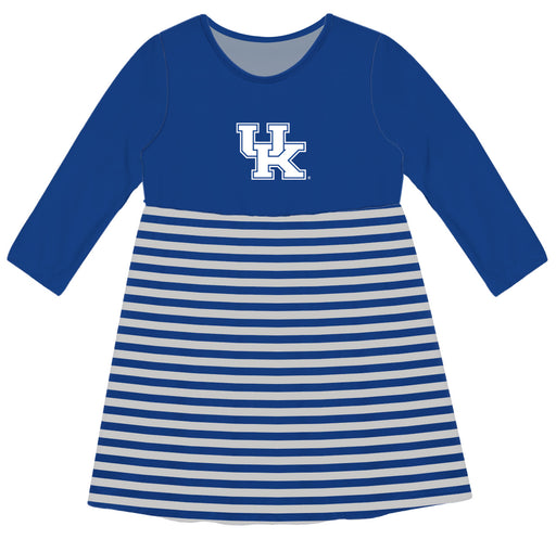 Kentucky Wildcats Vive La Fete Girls Game Day Long Sleeve Royal Stripe on Skirt - Vive La Fête - Online Apparel Store