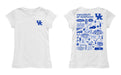 Kentucky Wildcats Hand Sketched Vive La Fete Impressions Artwork White Girls Cotton Short Sleeve Tee - Vive La Fête - Online Apparel Store