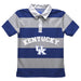 Kentucky Wildcats Stripes Short Sleeve Polo Box Shirt Royal and Grey - Vive La Fête - Online Apparel Store