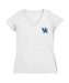 Kentucky Wildcats Hand Sketched Vive La Fete Impressions Artwork White Women Cotton Short Sleeve V-Neck Tshirt