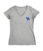 Kentucky Wildcats Hand Sketched Vive La Fete Impressions Artwork Grey Women Cotton Short Sleeve V-Neck Tshirt
