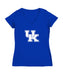 Kentucky Wildcats Women's V-neck Fitted Cotton T-Shirt Royal