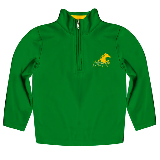 Kentucky State Thorobreds Vive La Fete Game Day Solid Green Quarter Zip Pullover Sleeves